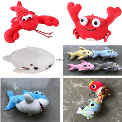 Choix de modèles - Animaux marins, peluche en coton PP avec porte-clés (poisson, requin, etc.).