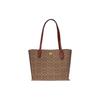 Willow Coated Canvas Calfskin Tote Bag , Shopping Bag , Handbag , Shoulder Bag Large Women's Brown (Unisex) Shoulder Bags