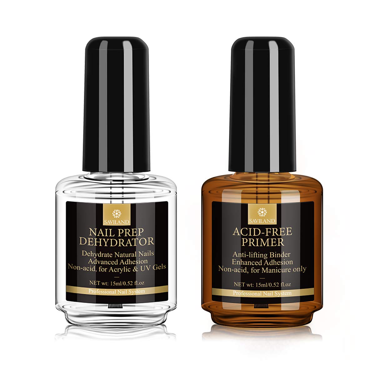 

SAVILAND Дегидратор для ногтей Бонд Праймер, Долговечный дегидратор для подготовки ногтей, Бескислотный набор бондинг-праймеров для акриловой пудры и гель-лака,
