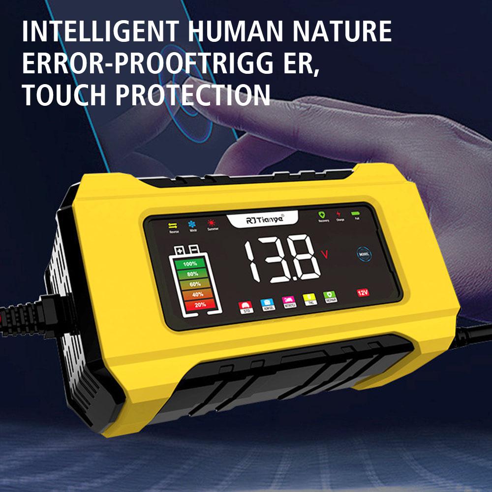 LCD Display Smart Charger Full Automatic Car Battery Charger 12V 6A Intelligent Fast Power Charging Car Auto Accessories