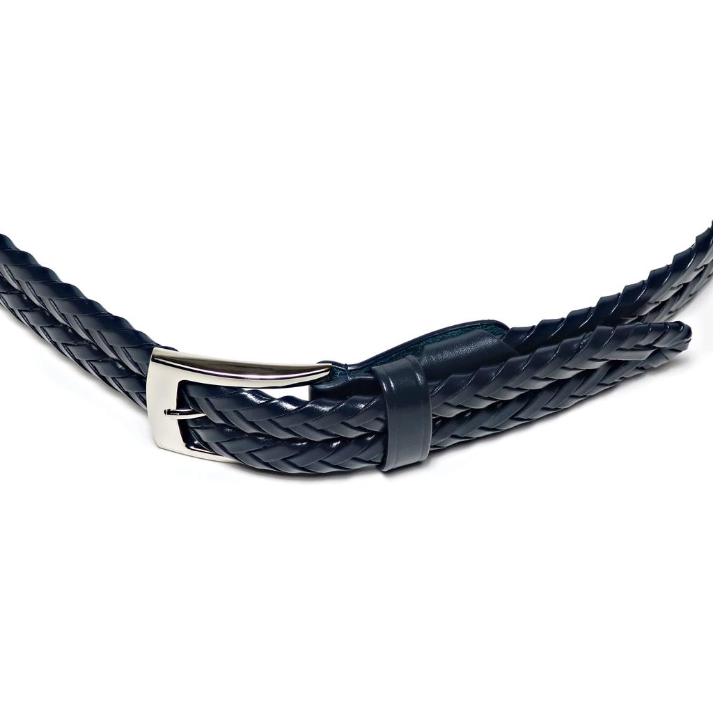 [KIETH] Men's Belt, Mesh Leather, Genuine Leather, Navy, Adjustable Size, Guaranteed Quality KE21194-29