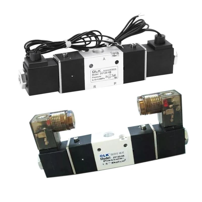 1PCS 3V120-06 3V120-M5 Pneumatic Air Solenoid Valve 3/2 Way AC220V DC24V DC12V AC110V AC24V Normally Closed Valves