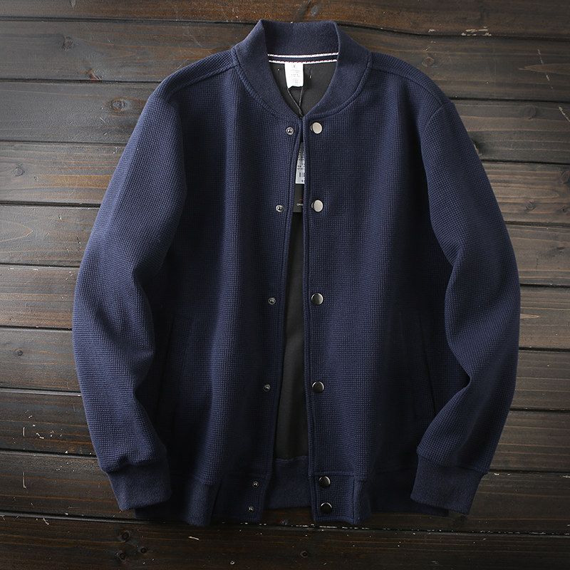 Hard Goods! Heavy Waffle Foreign Trade Tail Goods Men's Spring and Autumn American Casual Baseball Collar Jacket Top Tide