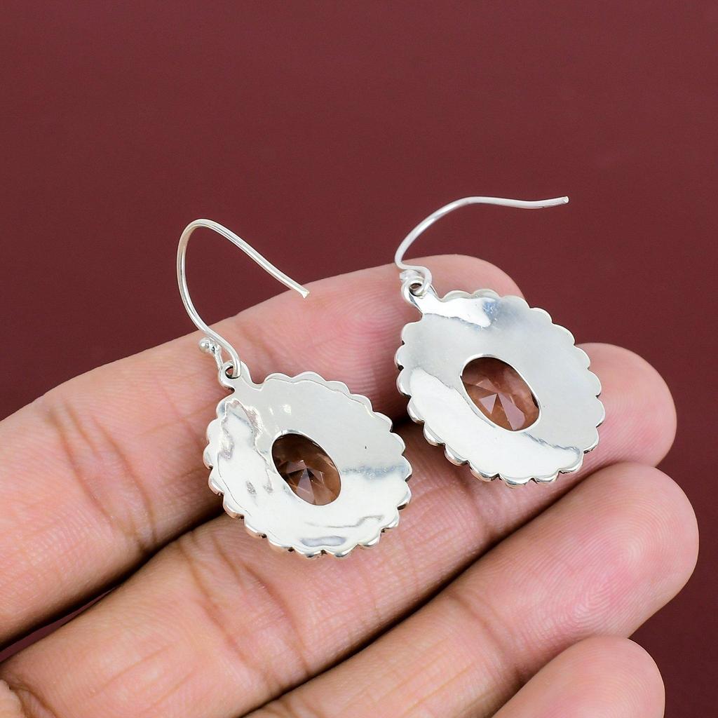 Faceted Morganite Earrings Gemstone Earring Vintage Jewelry 925 Sterling Silver Earring Handmade Jewelry Brand New Earring Gifts For Mother