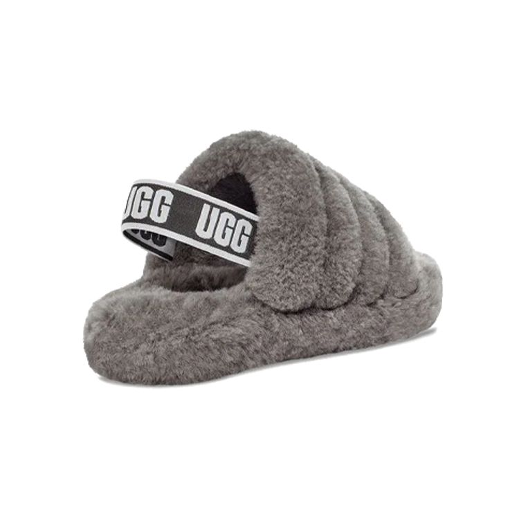 UGG Dětské pantofle Fluff Yeah Slide Charcoal 1098494K-CHRC