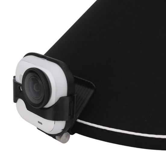 Action Camera Mount Adjustable Front Overhead Angles Snap-On Design Heat Dissipation Cut-Out Hat Brim Holder for Insta360 Go Ultra