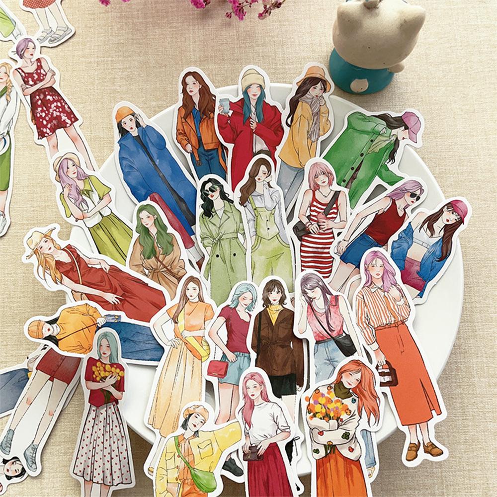 10 30 60 ks Čtyři roční období Módní šaty Dívky Dekorace Samolepky Estetické DIY Scrapbooking Notebook Kancelářské potřeby Roztomilé samolepky Hračky