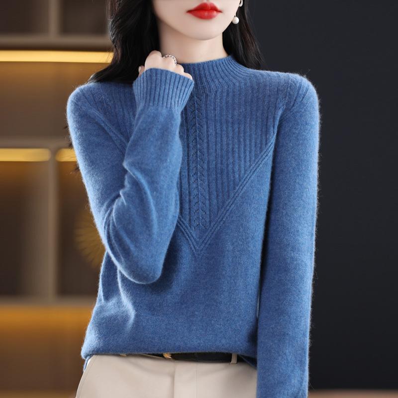 Autumn Women's Urban Style Temperament Commuter Pullover Half High Neck Regular Sweater