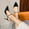 2025 new bag head sandals stiletto high heels pointed single shoes fashion with skirt Roman cool slippers work shoes