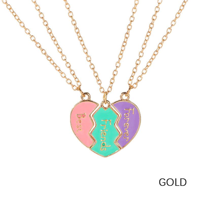 Best Friend Necklaces For 3 Matching Heart Pendant Magnetic Bff Friendship Necklace