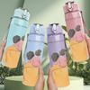 1PC Mothers Day Mom Kid Back View Print 750ml Color Plastic Sports Water Bottle Leakproof Flip Straw Lid Suitable for Sports Office Home Use
