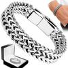 Silver Men' Bracelet Double Thick Bracelet Elegant Gift