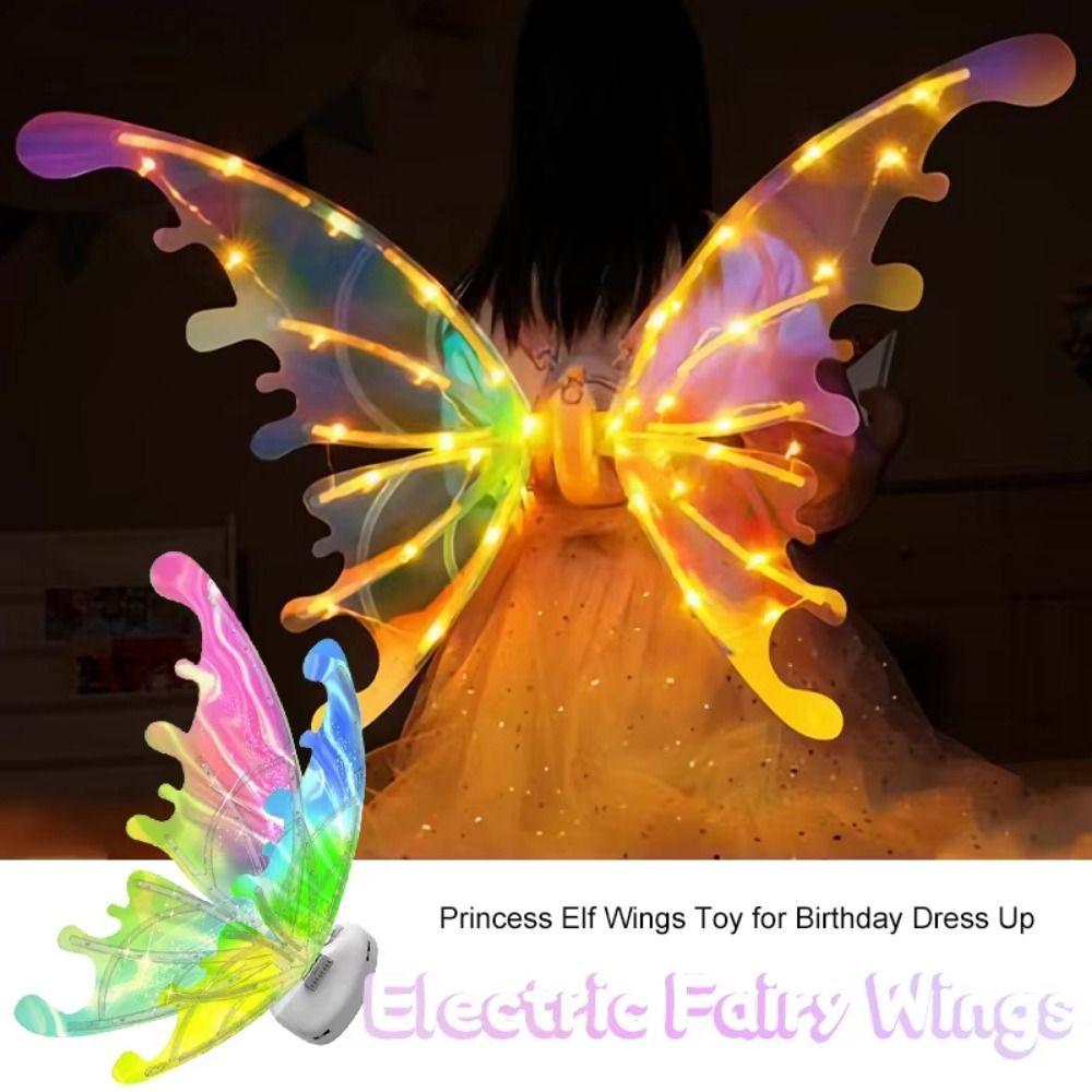 Glowing Shiny Butterfly Electric Wings Back Decoration Lights Fairy Wings  Girls Toy