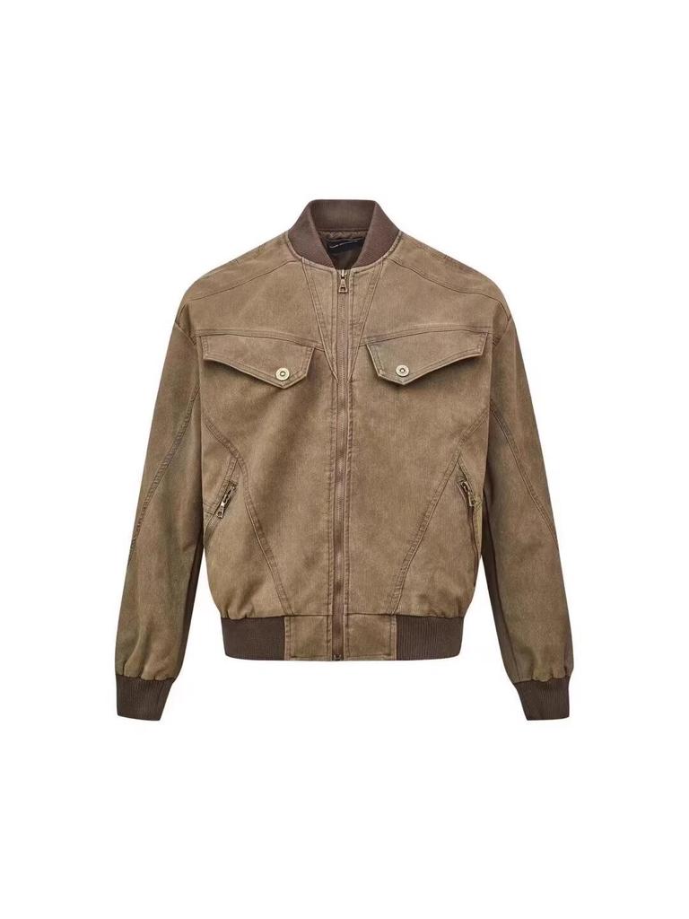 Unisex retro opotřebovaná pracovní bunda: Ležérní volný střih, Prémiový pocit, Ideální na jaro a podzim.