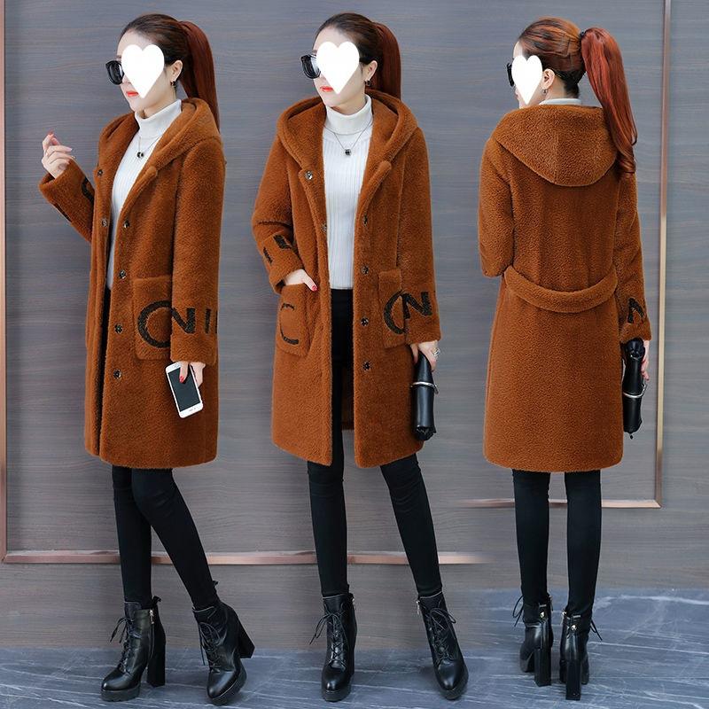 

Женская шерстяная куртка средней длины, осенне-зимняя стильная ветровка, новинка, весенне-осенний наряд для мам, пальто XXXXL