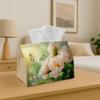 1pc Pink Peonies Butterflies Tissue Holder | Versatile Napkin Holder, Ideal for Home, Celebrations, Car Decor Soft Floral Garden - Stylish Tissue Hold