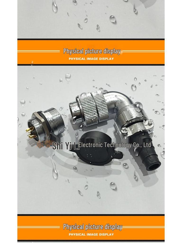 WF28 90° Stecker-Buchse Luftfahrtstecker M28 Vierkantflansch Wasserdicht IP67 Stecker