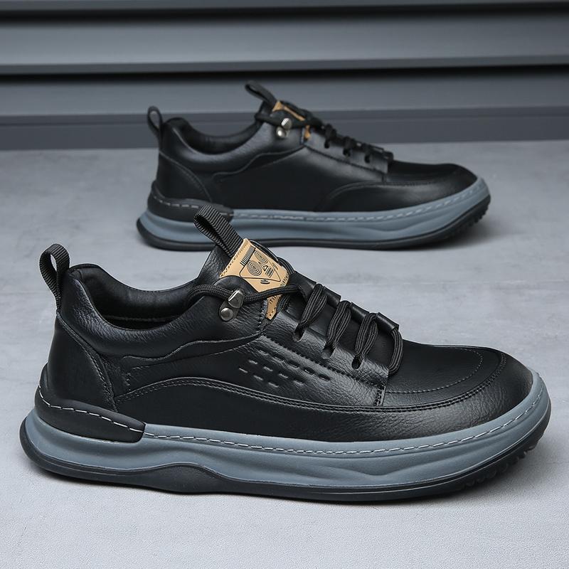 Fashion Leather Men Shoes Lace Up Oxfords Men Shoe Low Heeled Formal Shoe Men's Breathable Shoes Men Sneakers Outdoor Walking Shoes