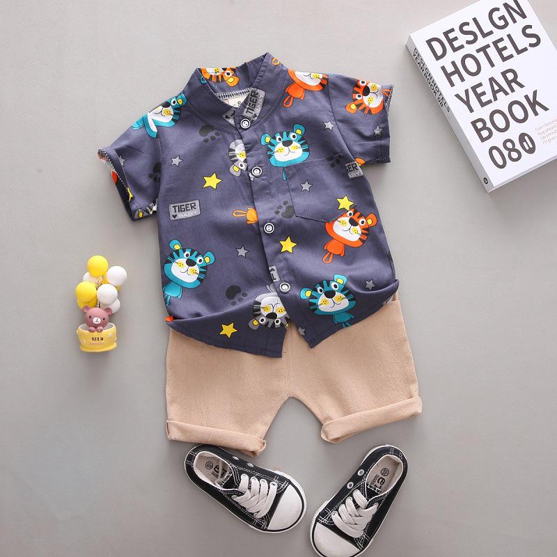 Boys' Summer Two-Piece Suit: Trendy Infant Short-Sleeved Outfit