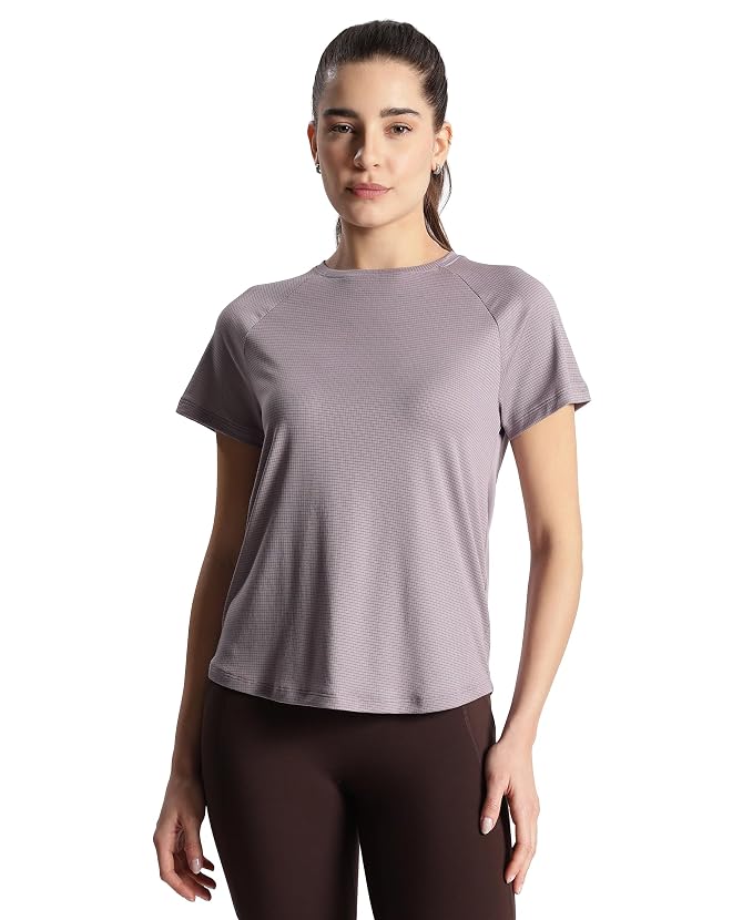 Women's Polyester Fabric Relaxed Fit Half Sleeve Breathable Mesh Active Wear T-Shirt