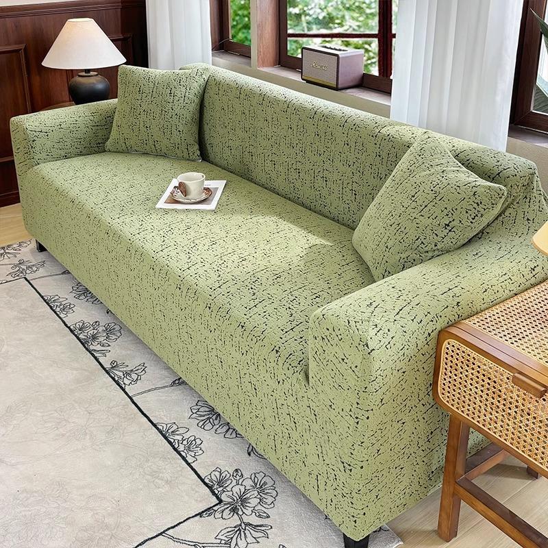 Mid Century Style New Four Season Universal Elastic Sofa Cover All Inclusive One Line Anti Cat Scratch Straight Sofa Upholstery