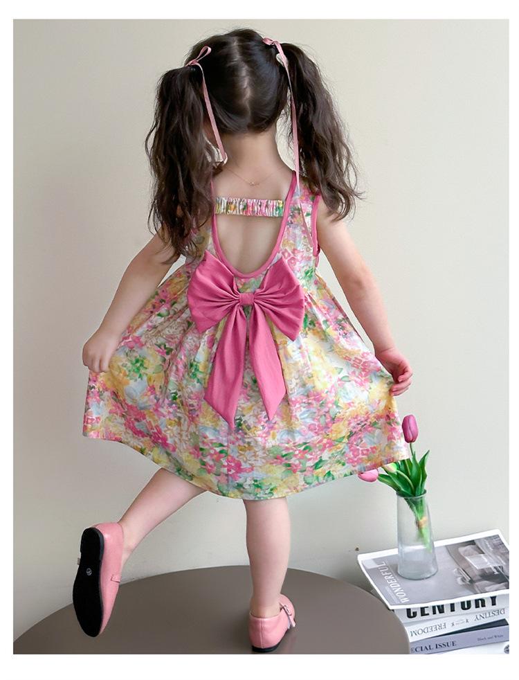 2025 New Fashion Floral Sleeveless Summer Dress for Baby Girls – Cotton