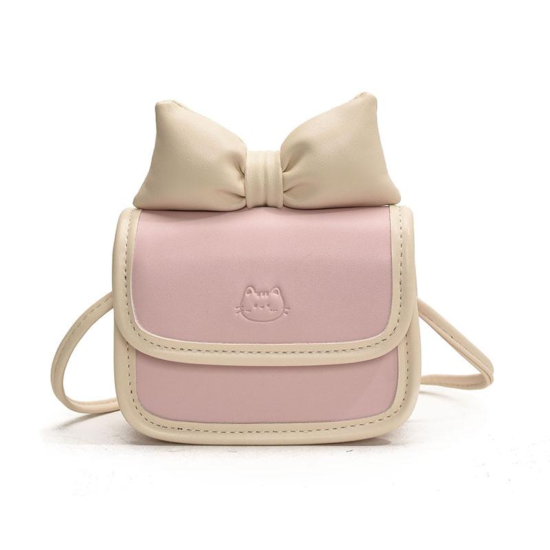 

2025 весна новая сумка контрастного цвета модная милая сумка через плечо с бантом для девушки мини-кошелек для мелочи розовый