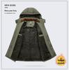 Men's Fleece-Lined Cotton Jacket: Winter Casual, Multi-Pocket, Cold-Resistant, Mid-Length Coat for Middle-Aged and Elderly