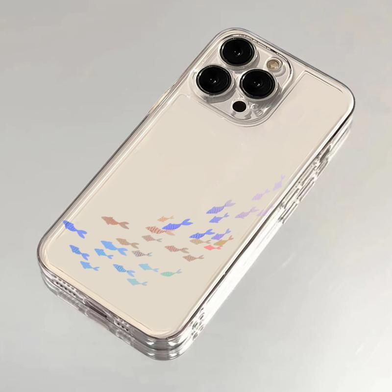 

Colorful School of Fish Pattern Phone Case for iPhone 17 16 15 14 13 12 11 16E Series Pro Max Plus Double Layer Protection iphone 17 Pro