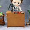 1/12 Miniature Sink Cabinet Wood Water Sink with Faucet And Storage Drawer For Doll House Kitchen Scene Decoration