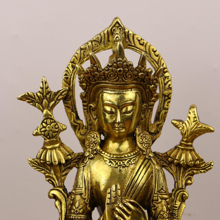 Feng Shui Tantric Pure Copper Maitreya Buddha Statue Home Living Decoration