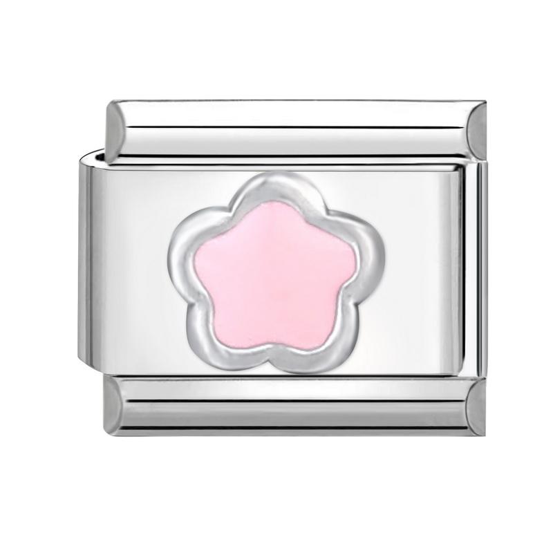 Sweet Pink Flowers Butterfly Tulip Bow Knot Heart Italian Charm Links Fit 9mm Bracelet Stainless Steel Men Women DIY Making Gift