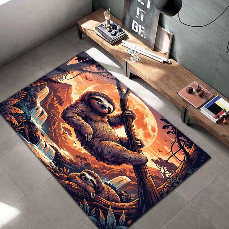 Flying Sunset Animals Pattern Square Carpet,Area Rug,Carpet Rug for Living Room Bedroom Sofa Playroom Decor,Non-slip Floor Mat,Holiday Birthday Gifts