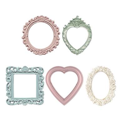Yousheng 5 Pezzi Adesivo Goffrato Stile Retrò Design Vuoto Forniture Scrapbooking Cornici Fai da Te Kit per Creazioni Artigianali con Pizzo Cornice per Foto