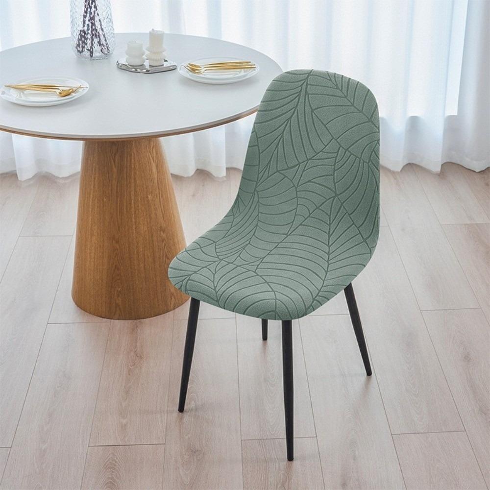 Leaf Jacquard Chair Seat Slipcover Solid Color Elastic All-inclusive Chair Covers Dust-proof Stretch Spandex Chair Protector