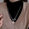 2025 Trendy Smiley Face Sweater Chain: Women's Titanium Steel Letter Necklace for Autumn/Winter
