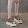 Mode 7CM Plateau Keilabsatz Sneakers Schuhe Damen Sexy High Top Leopardenmuster Damen Freizeitschuhe Mode Sneakers Frühling Warmes Fell Winter