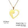 Cazador Animal Cat Kitten Heart Pendant Women's Necklace Stainless Steel Cute Choker Chain Jewelry Birthday Valentine Gift 2026