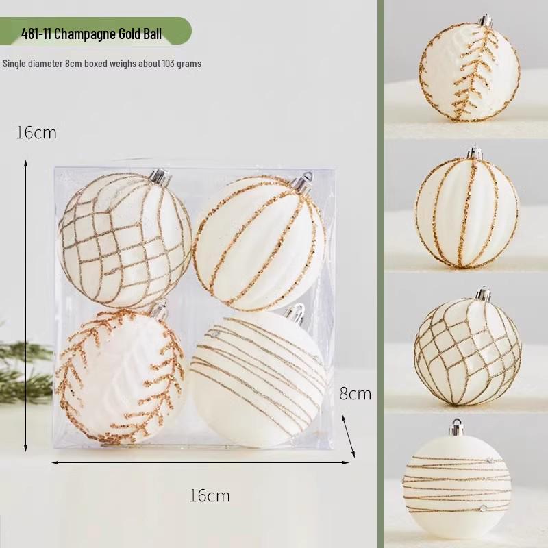 42pcs Electroplated Shiny Christmas Tree Baubles - Creative Hanging Ornaments for Festive Decoration