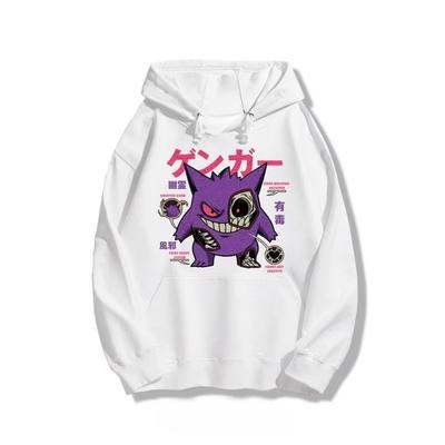 Pokémon Super Roztomilý Gengar Anime Potisk Bavlna Mikina Pánská a Dámská Podzim_Zima Nová Harajuku Ležérní Halloween Top