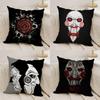 Horror Movie SSaw X Cushion Cover Silky Short Plush DoubleSided Printed Pillow Case for Sofa All Seasons Home Decor Gift