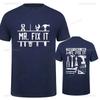 They Call Me Mr Fix It Men Printed Tshirts Handyman Dad Repairman Cotton Father TShirt Funny Graphic Back Casual Male Clothing