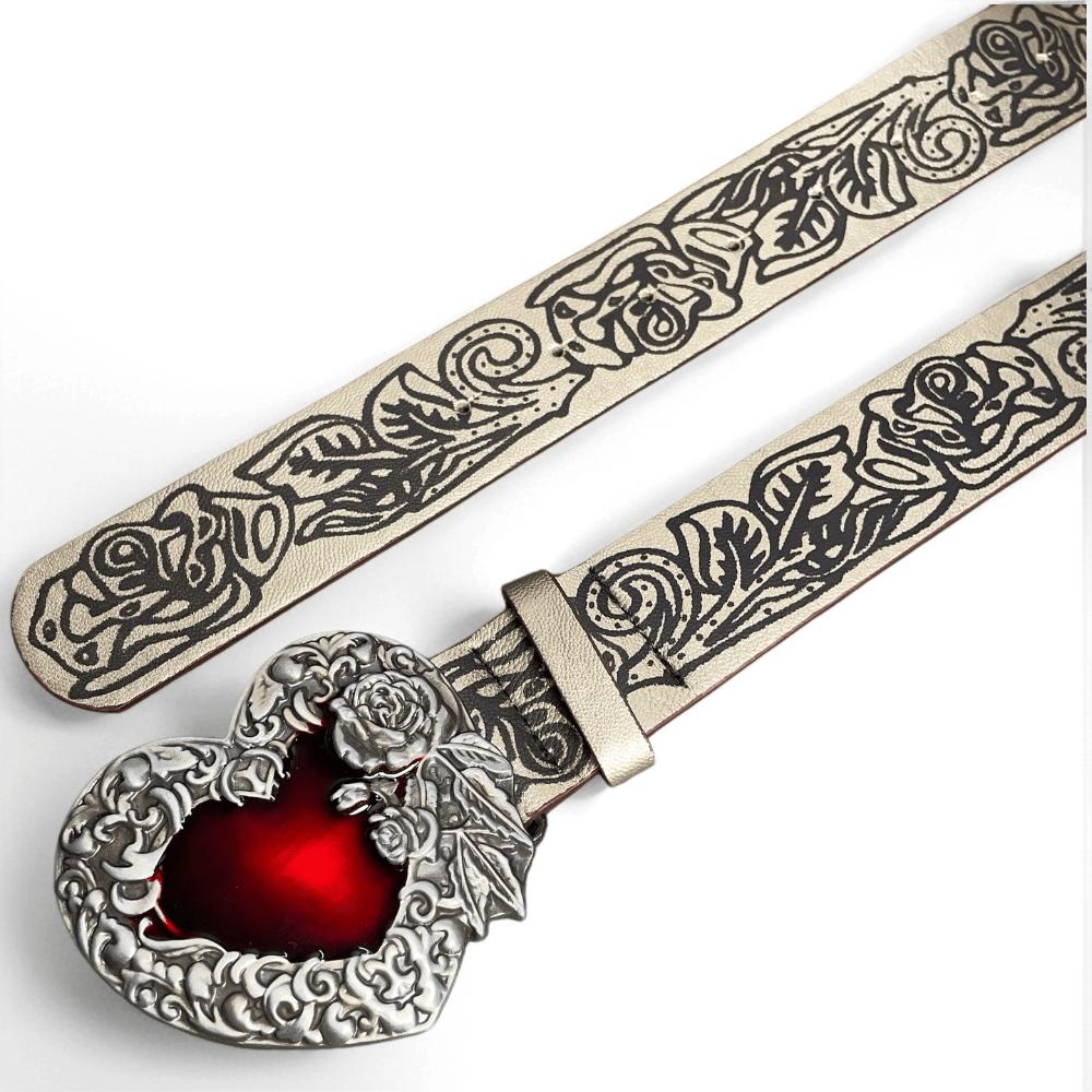 Trendy Personality Retro Embossed Ladies Belt Versatile Belt Women