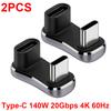 1/2PCS 180 Degree Angle USB C Adapter USB-C Male to Female Converter 20Gbps 140W Type C Charging Adapter for Steam Deck