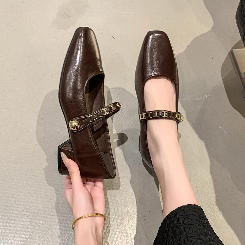 New Women's High-heeled Single Shoes with Fashionable One-shoulder Buckle Design Sexy Pointed Toe and Comfortable Stilettos