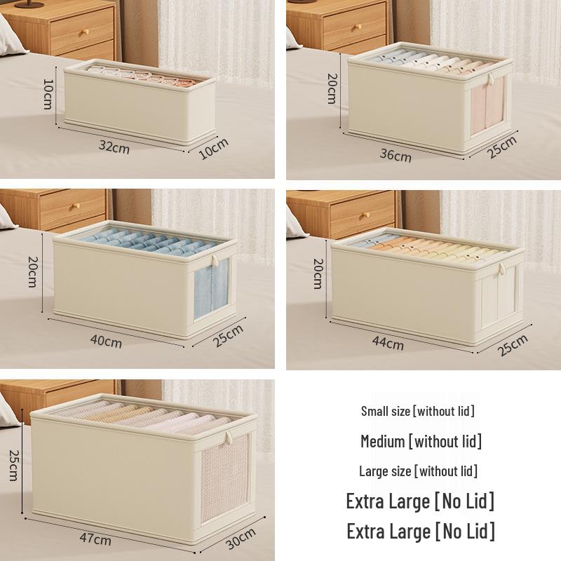 

Большой ящик для хранения из ткани Оксфорд с крышкой и окошком для организации одежды Small without window (32*10*10cm)