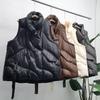 Autumn and Winter European Goods Tide White Duck Down Large Size Stand-up Collar Fashion Loose Casual Thickened Down Vest Vest Women