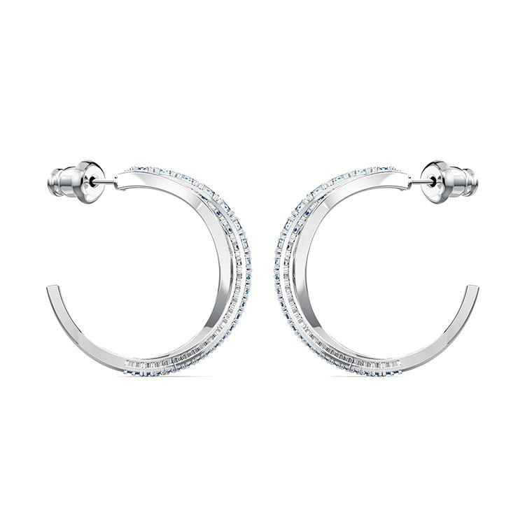 Swarovski Twist Rhodium Plated Pierced Earrings Women earrings Blue 5582807 Box (Random Color)