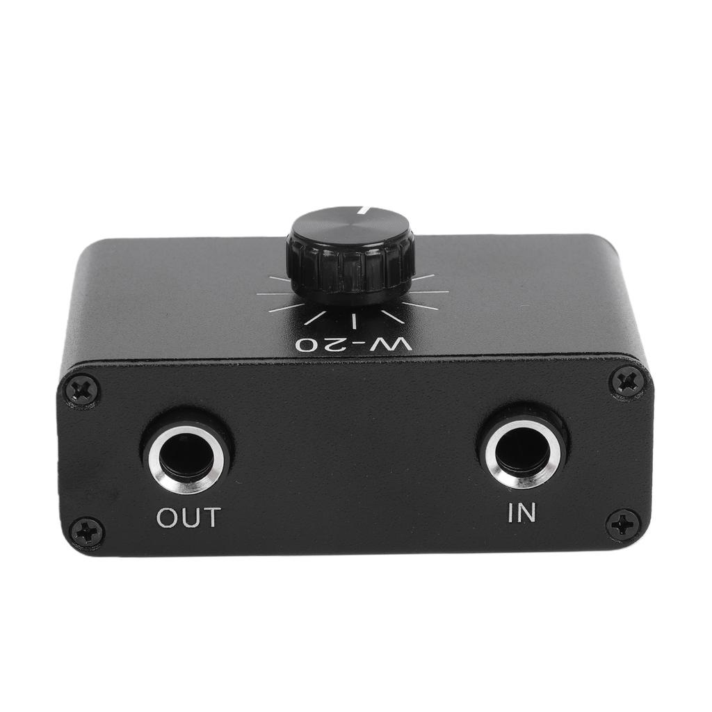 Line Volume Control Attenuator 1 4 Inch 6.35mm Volume Control Attenuator Knob with Aluminum Alloy Case for Microphones