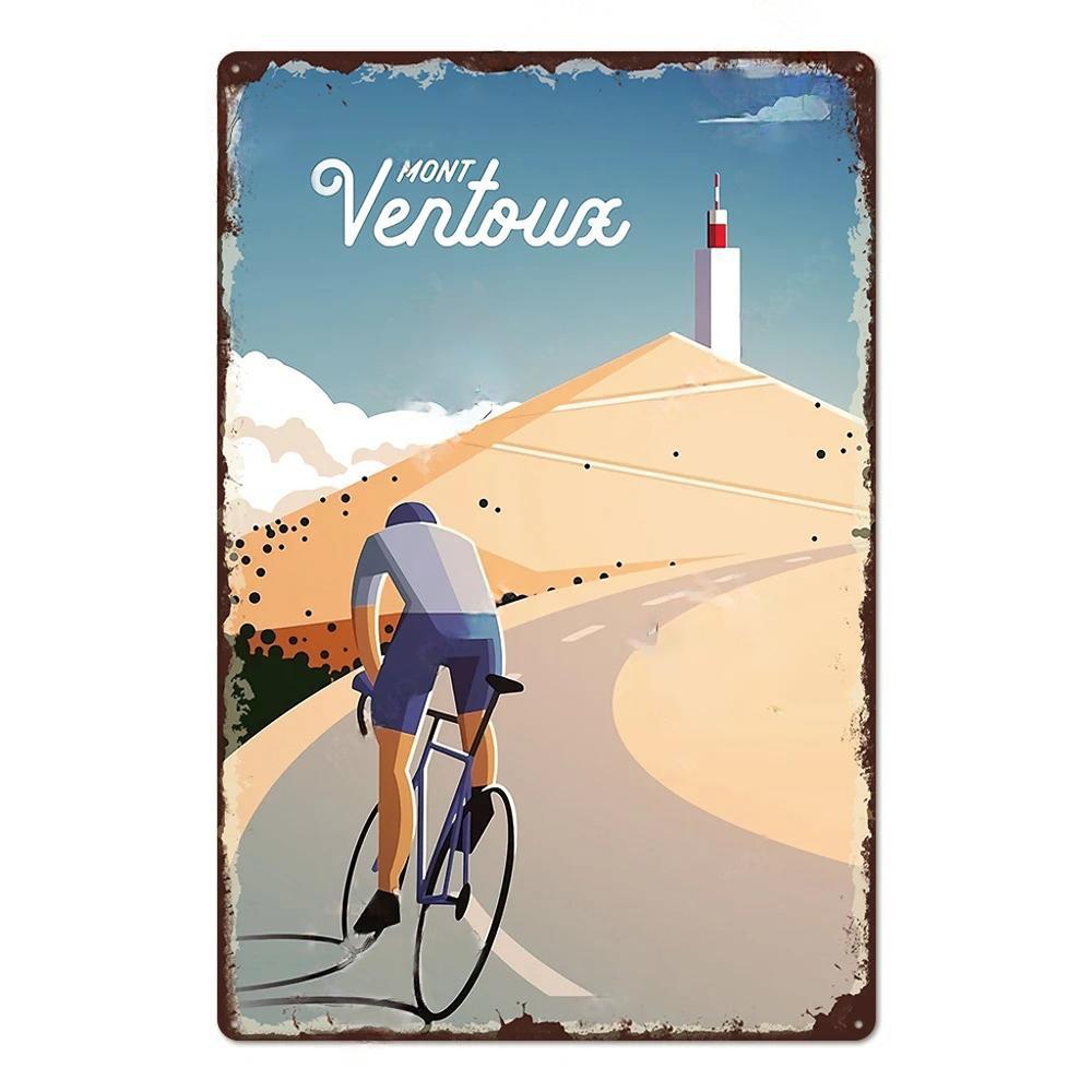 Vintage Bicycle Race Posters Decor Metal Tin Signs Plaque Retro Metal Poster Wall Decorative for Garage Man Cave